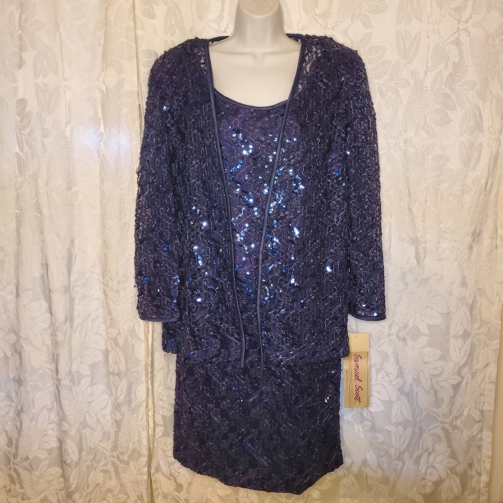 Vintage Samuel Scott Purple Beaded dress